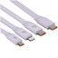 Кабель Baseus Lightning 8-pin, micro USB-B, USB Type-C - USB Type-A фиолетовый 1.1 м [форма - плоская, оплетка - TPE, 5 А, 100 Вт, 1 шт]