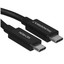 Кабель KEYRON USB Type-C - USB Type-C черный [Thunderbolt 4, форма - круглая, оплетка - TPE, 5 А, 100 Вт, металлический корпус разъемов, 1 шт]