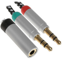 Кабель   DEXP jack 3.5 мм х2 шт. - jack 3.5 мм черный