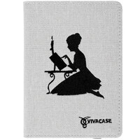 6" Чехол-книжка Vivacase Girl для любых моделей серый