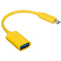 Кабель DEXP USB Type-C - USB Type-A желтый 0.15 м