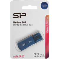 Память USB Flash Silicon Power Helios 202 [3.2 Gen1, 32 Gb, металл, синий]