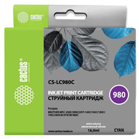 Картридж Cactus CS-LC980C голубой