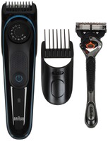 Триммер Braun BT5340 черный/голубой