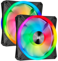 Комплект вентиляторов Corsair iCUE QL140 RGB Dual Fan Kit with Lighting Node CORE [CO-9050100-WW] черный