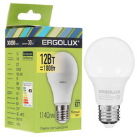 Лампа светодиодная Ergolux LED-A60-12W-E27-3K
