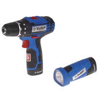 Дрель-шуруповерт Зубр DL-121-22F + LED фонарь 12V MAX LITHIUM PRO