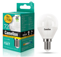 Лампа светодиодная Camelion LED G45-8w-830-E14