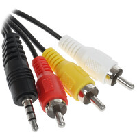 Кабель   Aceline jack 3.5 мм - 3RCA черный