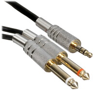 Кабель   DEXP jack 3.5 мм - jack 6.3 мм х2 шт. черный