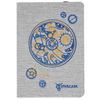 6" Чехол-книжка Vivacase Сlockwork для любых моделей серый