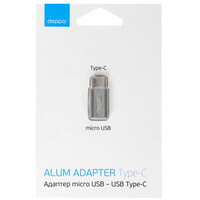 Переходник Deppa micro USB-B - USB Type-C серый