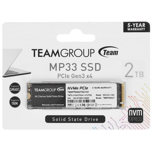 Купить 2000 ГБ M.2 NVMe накопитель TEAMGROUP MP33 [TM8FP6002T0C101] в интернет-магазине DNS. Характеристики, цена TEAMGROUP MP33 | 4737599.