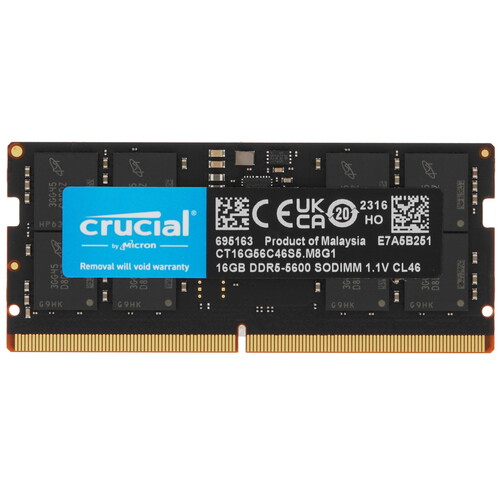 Купить Оперативная память SODIMM Crucial [CT16G56C46S5] 16 ГБ в интернет-магазине DNS. Характеристики, цена Crucial | 5096608.
