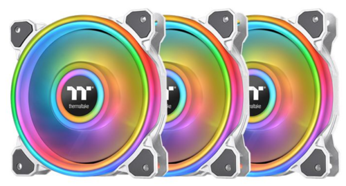 Купить Комплект вентиляторов Thermaltake Riing Quad 12 RGB Radiator Fan White TT Premium Edition [CL-F100-PL12SW-A] белый в интернет-магазине DNS. Характеристики, цена Thermaltake Riing Quad 12 RGB Radiator Fan White TT Premium Edition | 1614539.
