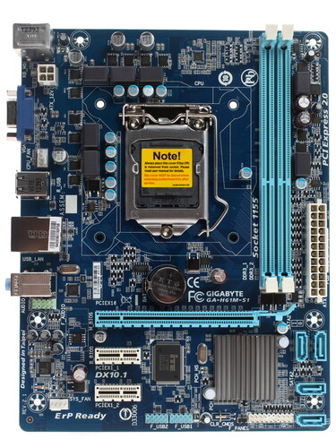 Купить Плата Gigabyte LGA1155 GA-H61M-S1 H61 2xDDR3-1333 1xPCI-E DSub 8ch 4xSATA GLAN mATX Retail в интернет-магазине DNS. Характеристики, цена  | 6607550.