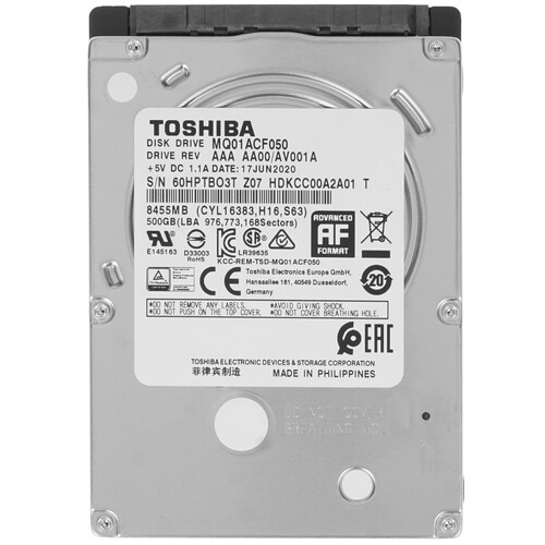 Купить 0.5 ТБ Жесткий диск Toshiba MQ01ACF [MQ01ACF050] в интернет-магазине DNS. Характеристики, цена Toshiba MQ01ACF | 0184081.