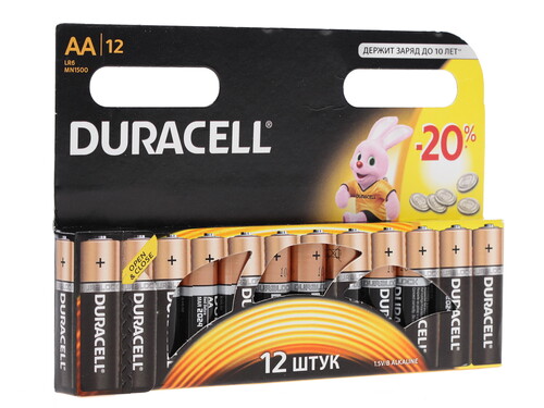Купить Батарейка Duracell Basic AA (LR6/ER14505/FR6/R6P) в интернет-магазине DNS. Характеристики, цена Duracell Basic | 0173877.