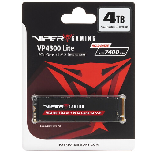 Купить 4000 ГБ M.2 NVMe накопитель Patriot Viper VP4300 Lite [VP4300L4TBM28H] в интернет-магазине DNS. Характеристики, цена Patriot Viper VP4300 Lite | 5446659.