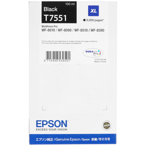 Купить Картридж Epson T7551 черный в интернет-магазине DNS. Характеристики, цена Epson T7551 | 7974937.