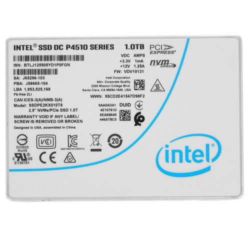 Купить 1024 ГБ Серверный SSD Intel DC P4510 Series [SSDPE2KX010T801] в интернет-магазине DNS. Характеристики, цена Intel DC P4510 Series | 4737641.