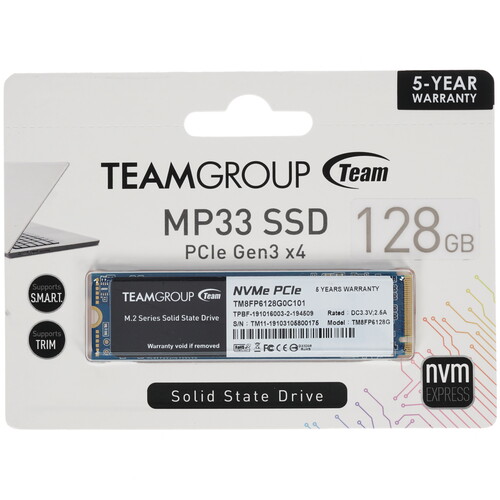 Купить 128 ГБ M.2 NVMe накопитель TEAMGROUP MP33 [TM8FP6128G0C101] в интернет-магазине DNS. Характеристики, цена TEAMGROUP MP33 | 1607158.
