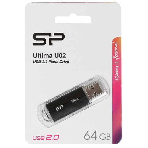 Купить Память USB Flash 64 ГБ Silicon Power U02 [SP064GBUF2U02V1K] в интернет-магазине DNS. Характеристики, цена Silicon Power U02 | 4721461.