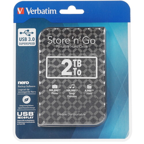 Купить 2 ТБ Внешний HDD Verbatim Store 'n' Go [53195] в интернет-магазине DNS. Характеристики, цена Verbatim Store 'n' Go | 1602737.