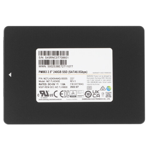 Купить 240 ГБ Серверный SSD Samsung PM883 [MZ7LH240HAHQ-00005] в интернет-магазине DNS. Характеристики, цена Samsung PM883 | 5073124.