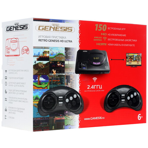 Купить Ретро-консоль Retro Genesis HD Ultra + 150 игр в интернет-магазине DNS. Характеристики, цена Retro Genesis HD Ultra | 1292936.