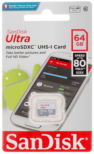 Купить Карта памяти Sandisk Ultra [microSDXC, U1, 64 Gb, 80 Mb/s] в интернет-магазине DNS. Характеристики, цена  | 1163178.