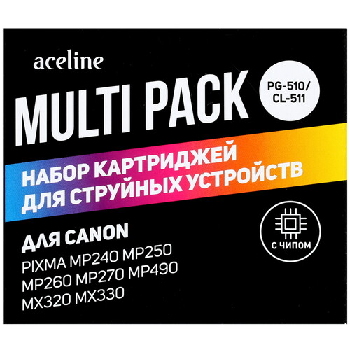 Купить Набор картриджей Aceline NC-PG510/CL511 многоцветный, черный в интернет-магазине DNS. Характеристики, цена Aceline NC-PG510/CL511 | 5028650.