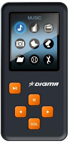 Купить Плеер MP3 Digma Q2 8Gb Black [8Gb, 128x160, FM, диктофон, microSD, 15 часов музыка, 4 часа видео] в интернет-магазине DNS. Характеристики, цена  | 6609934.