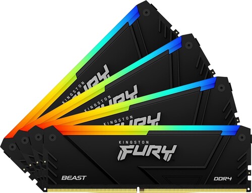 Купить Оперативная память Kingston FURY Beast Black RGB [KF436C17BB2AK4/32] 32 ГБ в интернет-магазине DNS. Характеристики, цена Kingston FURY Beast Black RGB | 5436296.