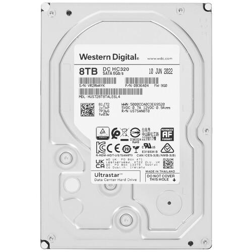 Купить 8 ТБ Жесткий диск WD Ultrastar DC HC320 [0B36404] в интернет-магазине DNS. Характеристики, цена WD Ultrastar DC HC320 | 5068293.