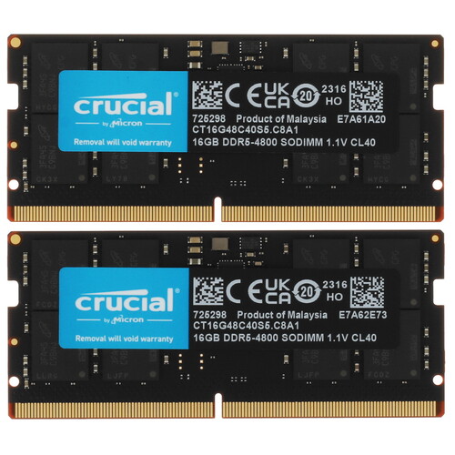 Купить Оперативная память SODIMM Crucial [CT2K16G48C40S5] 32 ГБ в интернет-магазине DNS. Характеристики, цена Crucial | 5096631.