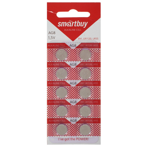 Купить Батарейка Smartbuy LR55 (AG8/G8/LR1120/391A/191) в интернет-магазине DNS. Характеристики, цена Smartbuy | 5035514.