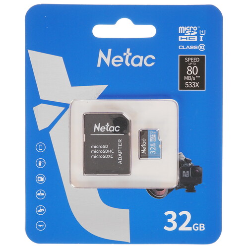 Купить Карта памяти Netac microSDHC 32 ГБ [NT02P500STN-032G-R] в интернет-магазине DNS. Характеристики, цена  | 4821298.