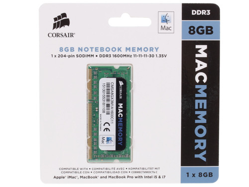 Купить Оперативная память SODIMM Corsair Mac Memory [CMSA8GX3M1A1600C11] 8 ГБ в интернет-магазине DNS. Характеристики, цена Corsair Mac Memory | 0198721.