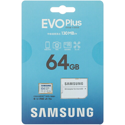 Купить Карта памяти Samsung EVO Plus microSDXC 64 ГБ [MB-MC64KA/CN] в ...