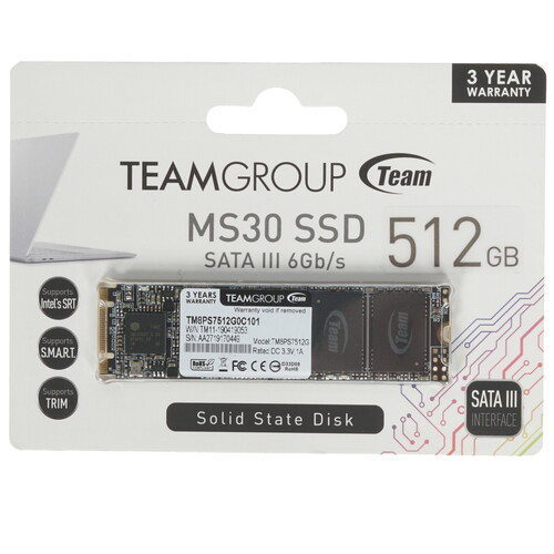 Купить 512 ГБ M.2 SATA накопитель TEAMGROUP MS30 [TM8PS7512G0C101] в интернет-магазине DNS. Характеристики, цена TEAMGROUP MS30 | 1296327.