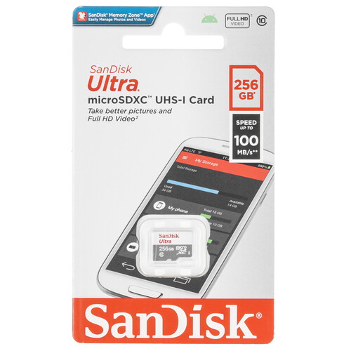 Купить Карта памяти SanDisk Ultra microSDXC 256 ГБ [SDSQUNR-256G-GN3MN] в интернет-магазине DNS. Характеристики, цена  | 5424554.