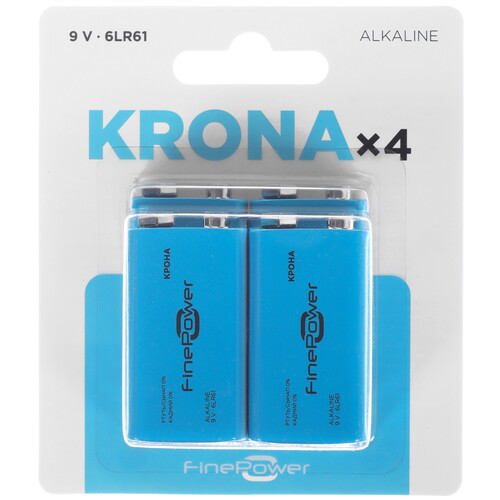 Купить Батарейка FinePower крона (6LR61/6F22/CR-9V) в интернет-магазине DNS. Характеристики, цена FinePower | 5410518.