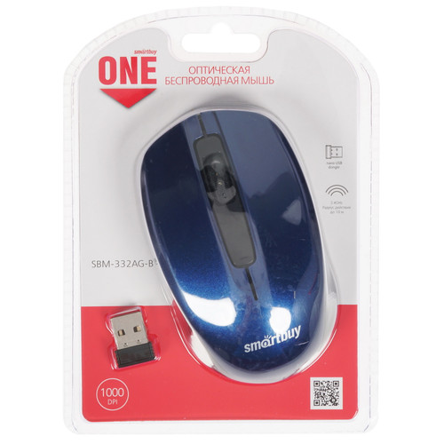 Купить Мышь беспроводная Smartbuy ONE SBM-332AG-B  синий в интернет-магазине DNS. Характеристики, цена Smartbuy ONE SBM-332AG-B | 4763109.