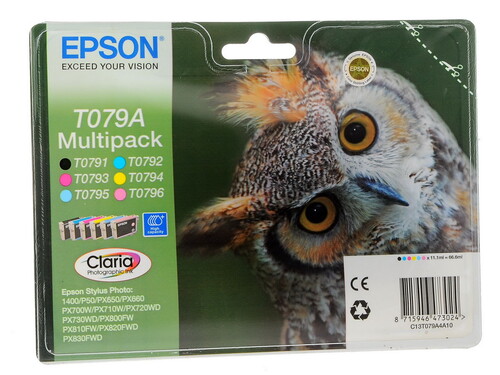 Купить Набор картриджей Epson T079A голубой, желтый, пурпурный, светло-голубой в интернет-магазине DNS. Характеристики, цена Epson T079A | 0123976.