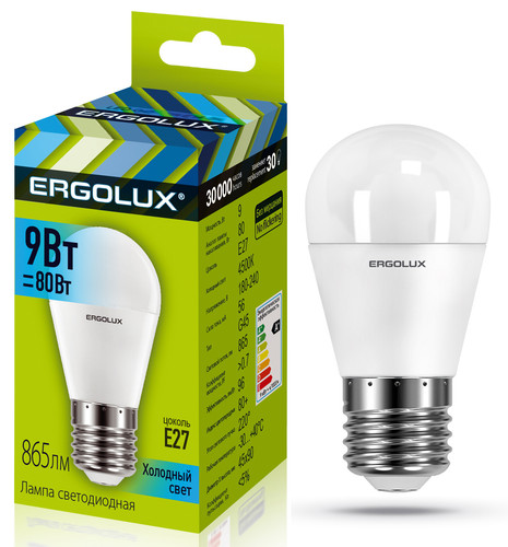 Купить Лампа светодиодная Ergolux LED-G45-9W-E27-4K в интернет-магазине DNS. Характеристики, цена Ergolux LED-G45-9W-E27-4K | 5324796.