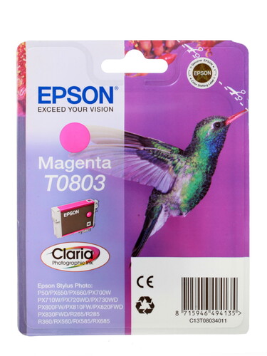 Купить Картридж Epson T0803 пурпурный в интернет-магазине DNS. Характеристики, цена Epson T0803 | 0123979.