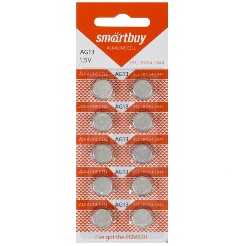 Купить Батарейка Smartbuy LR44 (AG13/G13/LR1154/357A/A76) в интернет-магазине DNS. Характеристики, цена Smartbuy | 5035507.