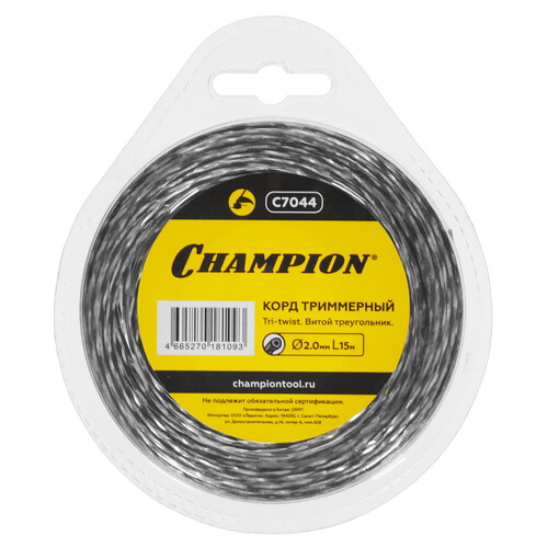 Купить Леска для триммеров Champion Tri-twist C7044 в интернет-магазине DNS. Характеристики, цена Champion Tri-twist C7044 | 1216072.