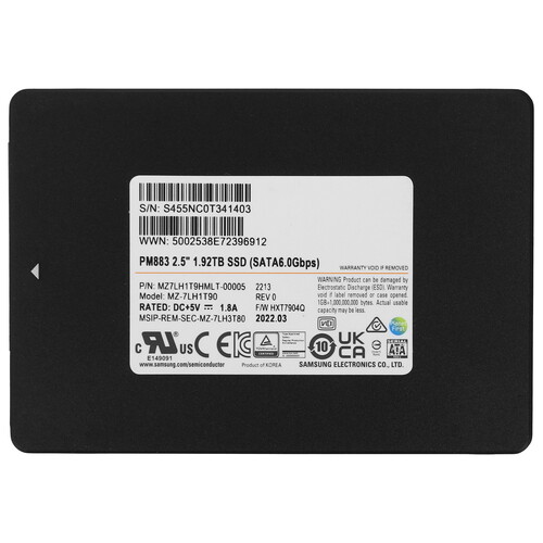 Купить 1920 ГБ Серверный SSD Samsung PM883 [MZ7LH1T9HMLT-00005] в интернет-магазине DNS. Характеристики, цена Samsung PM883 | 5073125.